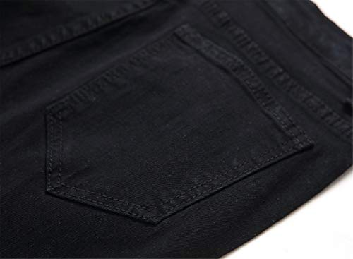 Andongnywell Men's Slim Fit Knee Destroyed Jeans Distressed Skinny Fit Stretch Denim Pants Low-Rise Ripped Trousers4