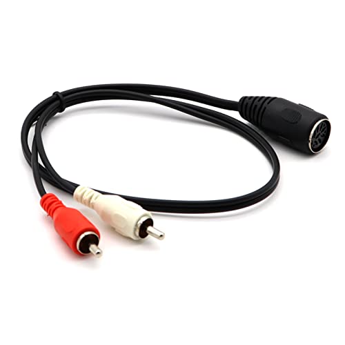 AWADUO 8 Pin DIN Female to 2RCA Male Plugs Audio Converter Cable Adapter for Old Audio Instrument Equipment(0.5m) - Image 2