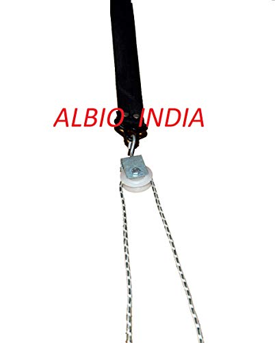 Image of Albio Plastic Handle Overhead Hand Shoulder Pulley Equipment Kit with Rope for Home Gym Exercise and Physical Therapy (Multicolor)
