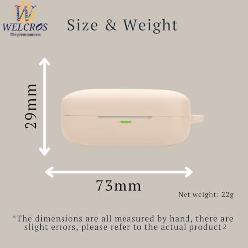 Image of WELCROS Soft Silicone Case Cover Compatible for Realme Buds Air 7 | 7 Pro (Ivory Gold, with Keychain)