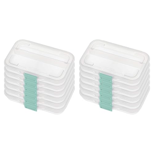 STERILITE 17248612 Small Divided Box Clear Case with Colored Latch 12-Pack