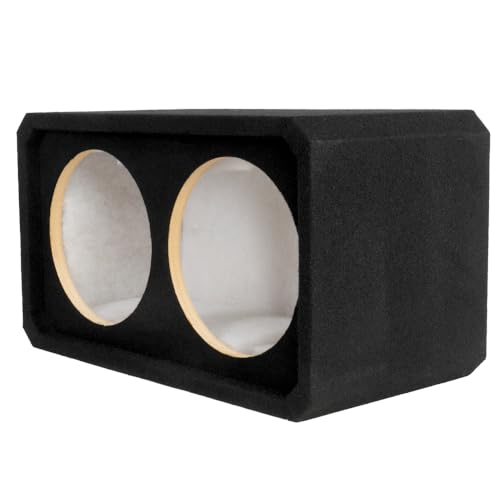 NVX NE102S Dual 10 Sealed Subwoofer Enclosure 1.2 Cu Ft MDF Sub Box with Polyfil Black Carpet Spring Terminals