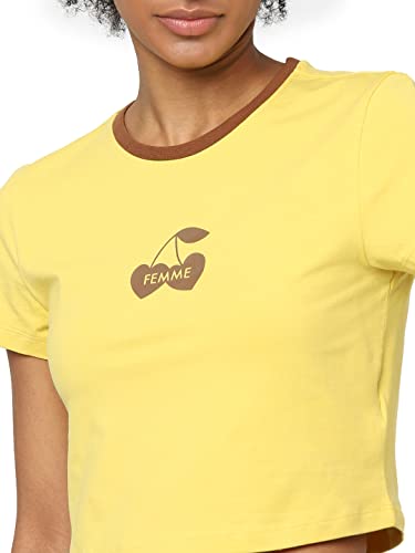 Image of ONLY Women's Cotton Blend Regular Fit T-Shirt
