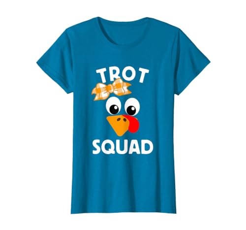 Thanksgiving Day Running Turkey Trot Squad T-Shirt, Women, Sapphire Blue, Large