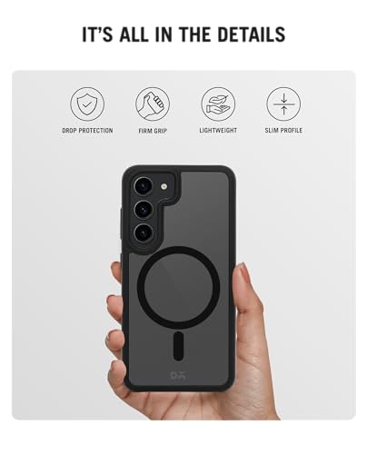 Image of DailyObjects Case for Samsung Galaxy S23, Drop Protection Polycarbonate Nimbus Matte Slim Shockproof Back Cover,Black