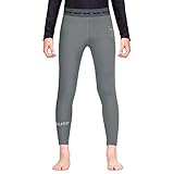 Elite Sports Kids MMA BJJ Athletic Spats Leggings Tights, Kids Jiu Jitsu Compression Base Layer Training Workout Pants (Grey, Medium)
