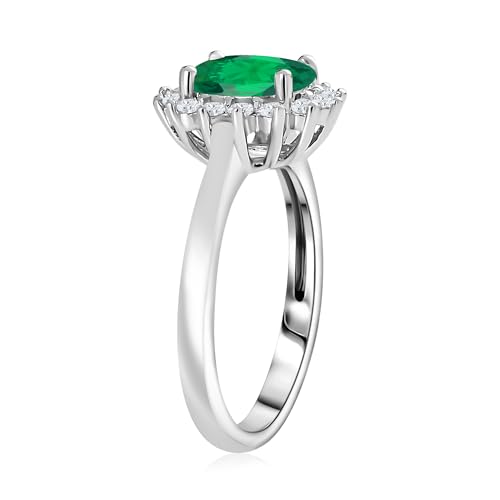 Image of Ornate Jewels 925 Sterling Silver American Diamond Halo Ring for Womens and Girls | With Certificate of Authenticity and 925 Stamp | Life-time Warranty*