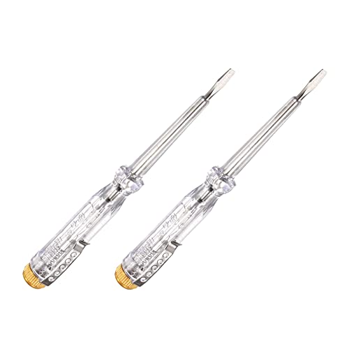 Image of YOKIVE 2 Pcs Voltage Circuit Tester, 3mm Slotted Screwdriver, Great for Office, Art, Home, Daily Use (AC 100-500V, Clear)
