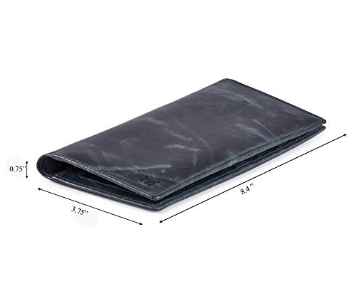 Wise Owl Accessories Real Leather Crossbody Handbag & Purse for Women Bundled with RFID Blocking Long Bifold Card Case Wallet (Navy set of 2)3