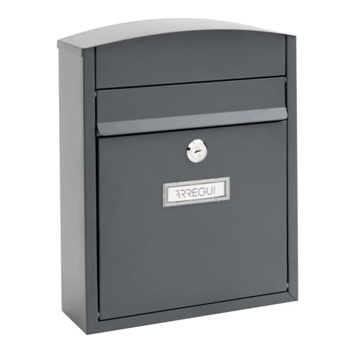 ARREGUI Compact E5735 Buzón Exterior de Acero Tamaño S (Correo DIN A5) | Buzón de Pared Pequeño | Buzón de Correo Individual | Antilluvia | Fácil de Instalar | Antracita
