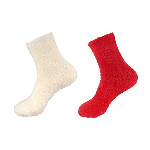 Image of BambooMN Women's Super Soft and Cozy Feather Light Fuzzy Socks - Multiple Color Options - Two Sizes - Value Packs