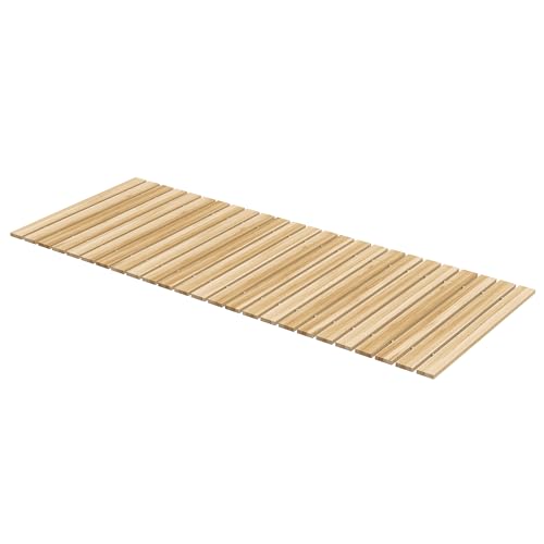 Outsunny 120 cm Gartenweg Rollweg Wetterfest Gartentritt Dekorative Holztritt aus Tannenholz für Garten Balkon Natur