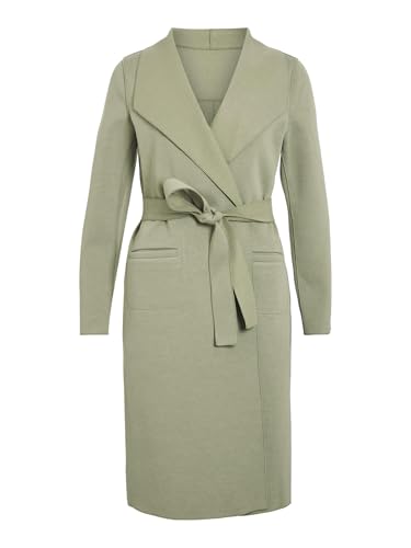 Manteau VILA VIJUICE long beige avec lien à nouer à la taille pour femme