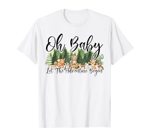 Spring Woodland Baby Shower Animal Theme Matching Neutral T-Shirt