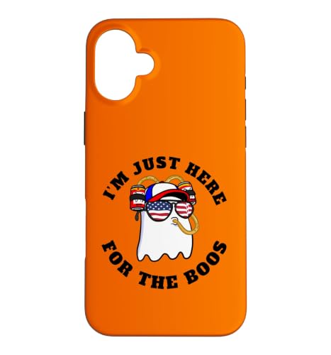 �N�[���S�[�X�g USA�r�[���n�b�g�t�� I'm Just Here for the Boos �X�}�z�P�[�X iPhone 16 Plus �p