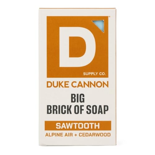 Duke Cannon Supply Co. Extra Large Bar Soap - Mens Natural Bar Soap with Masculine Scents - Made in the USA with Domestic & Globally Sourced Materials - All Skin Types - Big Brick - Sawtooth 10 oz