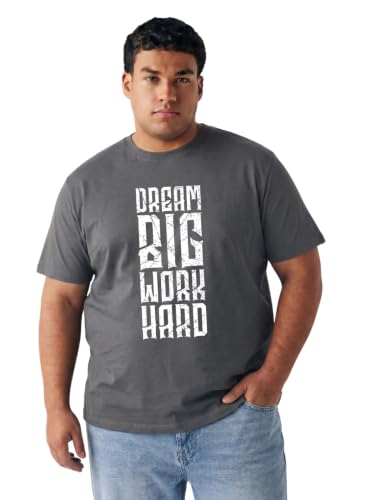 Image of Toodlegram Cotton Printed T-Shirt for Plus Size Men Round Neck Casual