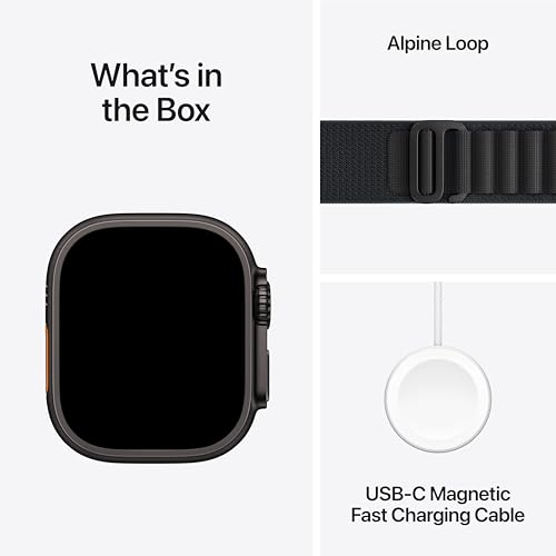 Image of Apple Watch Ultra 3 [GPS + Cellular 49mm] Running & Multisport Smartwatch w /Rugged Titanium Case w /Black Alpine Loop - S. Satellite Communications, Advanced Health & Fitness Tracking
