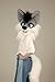 Oneandonlycostumes grey wolf fursuit head and tail handmade, regulated jaw