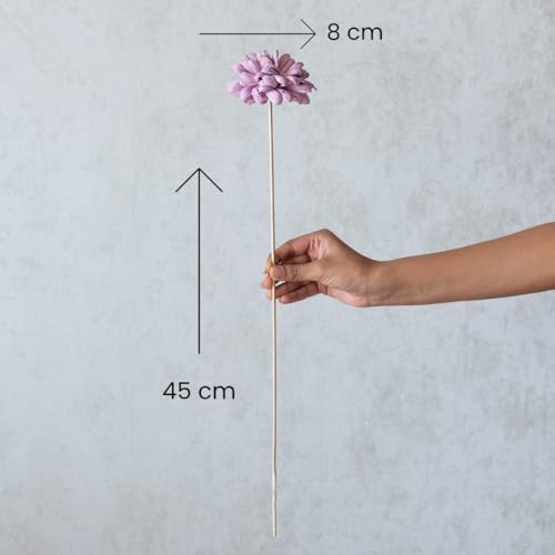Image of 10 pcs Sola Fancy Flowers On Stem |8 cm Eco-Friendly Flowers for Home, Office, Bedroom, Table Decoration and Vase Fillers(Without Vase Pot)