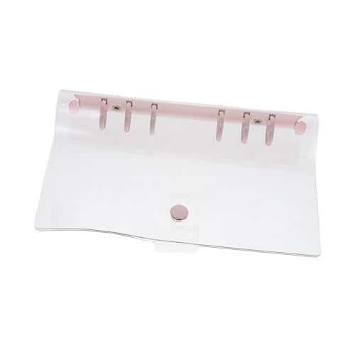 Mobestech Carpeta Transparente PVC para Archivador de Sueltas Funda Ligera y Portátil para Cuaderno Accesorio Escolar Práctico para Estudiantes y Oficina Rosa Cereza
