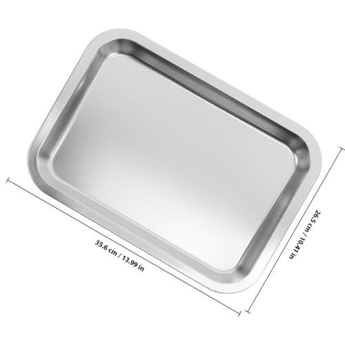 Bandeja rectangular de acero inoxidable para asar y hornear apta para lavavajillas 3