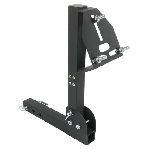 JDMSPEED Spare Tire Hitch Mount Adjustable Hitch Spare Tire Carrier with 2 Inch Receiver Compatible with 4 & 5 & 6 Lugs Trailer Wheels