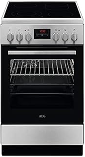 AEG CCB544COBM 50 cm Standherd mit Glaskeramik-Kochfeld / Bräterzone / Mehrkreiskochzone / Grillfunktion / Display mit Uhr / A