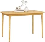 Giantex Dining Table for 4, 48" Rectangular Kitchen Table with Solid Rubber Wood Legs & Spacious Tabletop, Wooden Dinner Table for Living Dining Room, Dinette (Natural)
