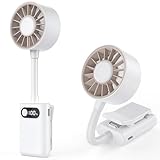 クリップファン 携帯扇風機 100g超軽量 360度手動調節 Type-C充電対応 LEDディスプレイ付き 折りたたみ収納可能 静音設計 クリップ/手持ち/卓上対応 通学 通勤 暑さ対策 ギフト（ホワイト）