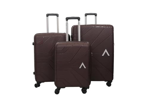 Image of VIP Aristocrat Trolley Bag Set, 55 /65 /75 cm, Hardside PP Shell, Dual Wheels, Multi-Stage System, 10-Number Zipper, 7-Year Warranty (Brown, Set of 3)