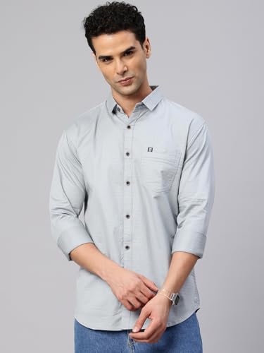 Image of Majestic Man Comfort Slim Fit Solid Pure Cotton Casual Shirt