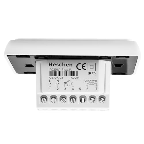 Heschen LCD Digital Wöchentliches Programmier Thermostat, HS-E806, 230VAC 3Ampere, Regler für Fußbodenheizungs Thermostate, geeignet für Wasserheizungssysteme