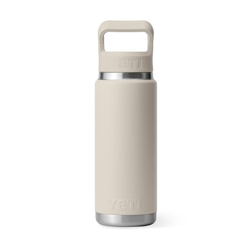 Image of YETI Rambler 26 oz Bottle, Vacuum Insulated, Stainless Steel with Color Matching Straw Cap