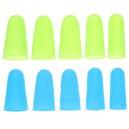 FOMIYES Fingertip Protective Covers 10pcs Silicone Finger Sleeves for Hot Glue Guitar Sewing Scalding Non-Slip
