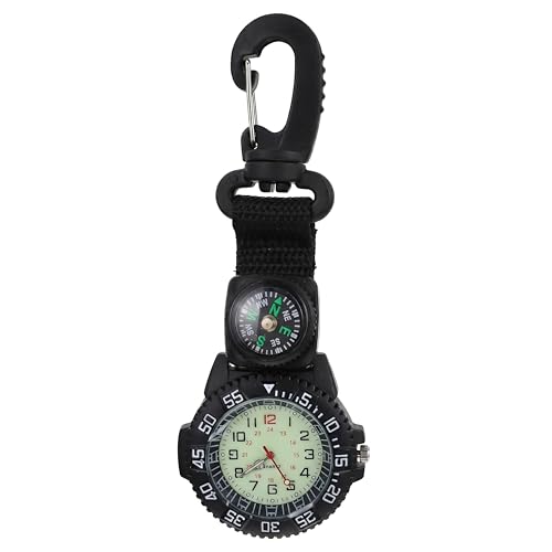 Sports Pocket Watch: Multifunction Clip-on Watch with Compass, Nylon Strap, Ideal for Hiking,...