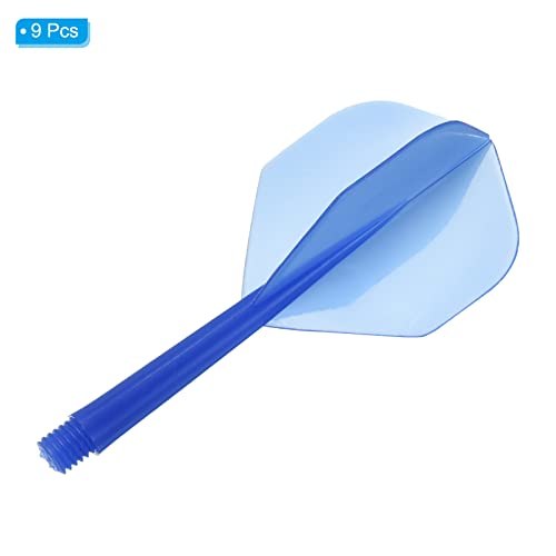 PATIKIL Integrated Dart Shaft & Flights, 9 Pack Durable Plastic Dart Flight Set, Transparent Blue - Image 3