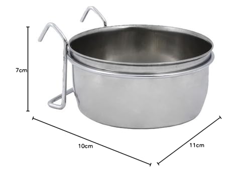 Nobby Edelstahlnapf mit Befestigung, Ring mit Haken, 10,0 cm 0,25 ltr, 1 Stück