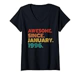 Photo Gallery awesome since january 1996 men women birthday 1996 vintage maglietta con collo a v Photo Gallery awesome since january 1996 men women birthday 1996 vintage maglietta con collo a v
