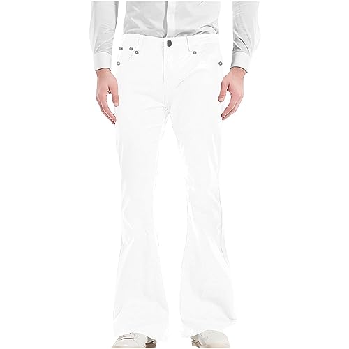 Pantalones vintage acampanados de los años 70 para hombre, pantalones de discoteca, pantalones acampanados, cómodos, con corte de bota, disfraces casuales, elegantes, pantalones de pierna ancha, ropa