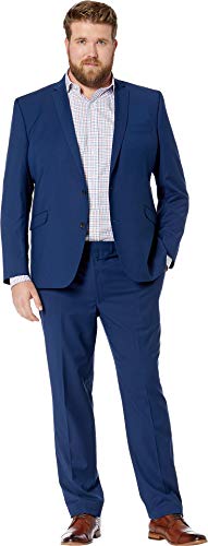 Kenneth Cole REACTION Men's Big and Tall Slim Fit Performance Suit in Extended Sizes, modern blue, 42 X-Long