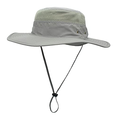 Ototon® Sombrero unisex de sol plegable con borde grande, sombrero de verano UPF 50 + anti UV para viajes y senderismo, gris, Talla única Cover