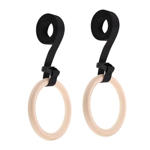 Anillas gimnásticas de madera con correas ajustables miniatura 1
