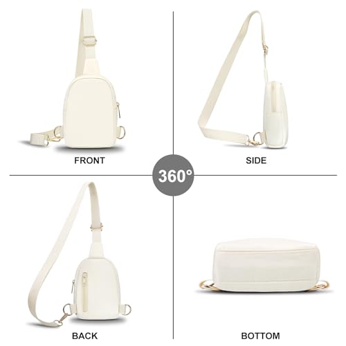 Image of VOROLO Small Sling Bag For Men and Women,Crossbody Bags For Women with Ajustable Strap Trendy Cross body Bag Beige