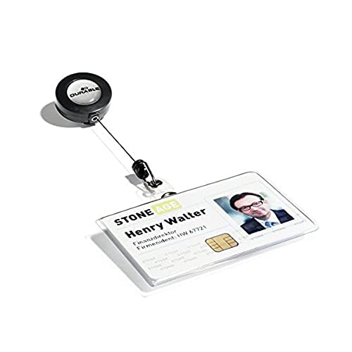 Porte-badge de sécurité avec enrouleur rétractable de 80 cm pour 1 carte PVC