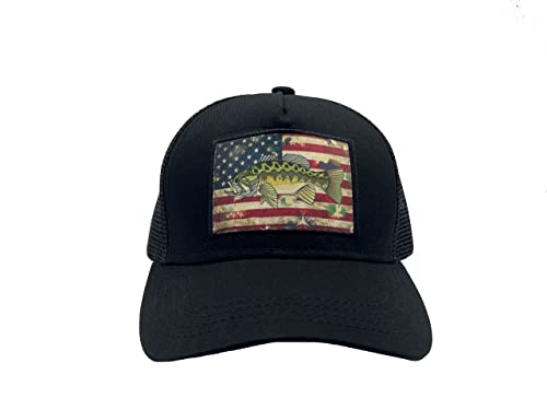 Vintage Mesh Golf Hat American Flag Fish Cap Trucker Hat Adjustable Country Hats Fishing Baseball Cap For Men Women Boy #TOP1
