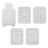 Silikonformen Gießformen Reisekoffer, 5 Stück Silikonform Reisegepäck Gips Zum Gießen Gießformen Silikon Giessformen Silikon Gießform Gepäckstücke Silikonformen für Kerzen, Seife, Gips (A)