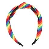 iplusmile ノットカチューシャ 女性のための結び目ヘッドバンド 女性用ヘッドバンド アクセサリー 女の子のためのヘアゴム 女性のためのヘッドバンド 虹 赤 ファブリック