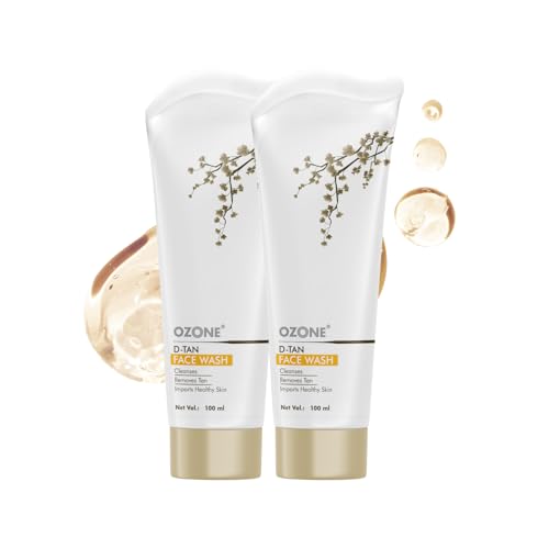 Ozone D-Tan Face Wash | Removes Tan, Excess Oil & Dirt | 100ml | Enriched with Lactic Acid, Green Tea & Licorice | For Men & Women | All Skin Types (Pack of 2)