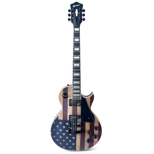 Image of Grote LP Electric Guitar Maple Body Vintage US Flag HH Pickups with Gigbag